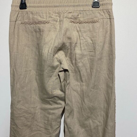 Jolt Women's Khaki Embroidered Tassel Drawstring Wide Leg Pants Size 1 NWT - Picture 4 of 9